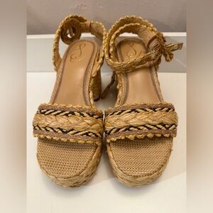 Sam Edelman Tan and Brown Platform Sandals 7.5